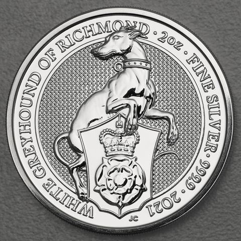 Silbermünze 2oz Queen's Beasts 2021 - White Greyhound of Richmond