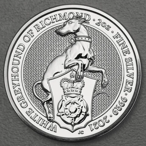 Silbermünze 2oz Queen's Beasts 2021 - White Greyhound of Richmond