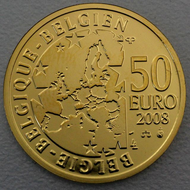 50 Euro Goldmünze Belgien 2008
