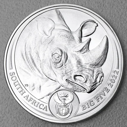 Silbermünze 1oz Big Five II - 2022 Nashorn