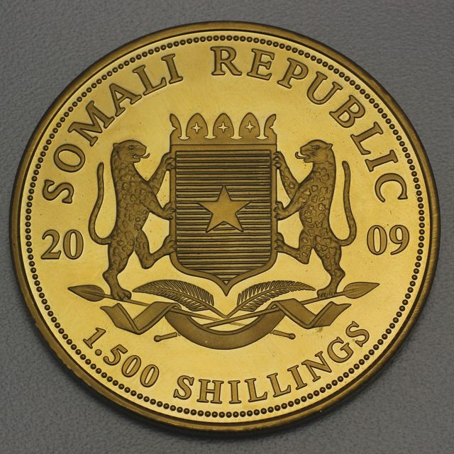 Goldmünze Somalia Elefant 5oz 2009 in limitierter Auflage von nur 99 Stück