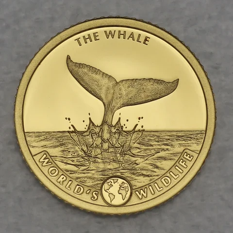 Goldmünze 0,5g  Kongo 2020 10 Francs - The Whale / Wal (World's Wildlife Collection)
