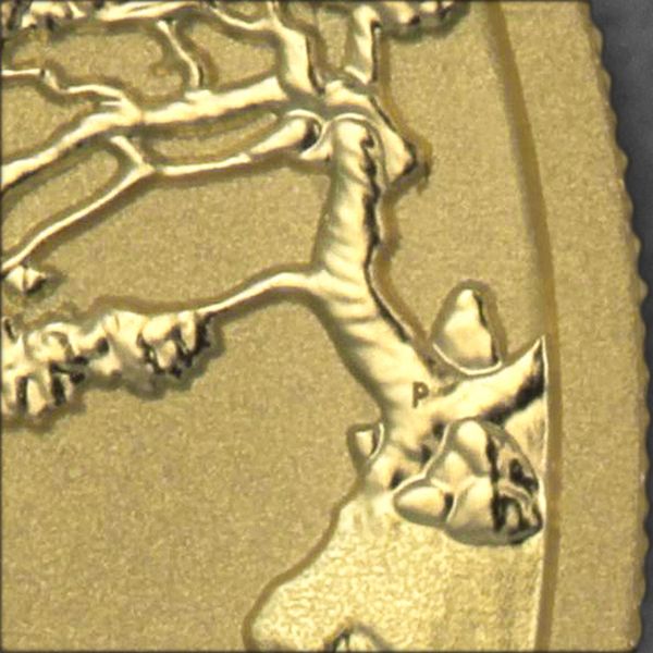 Lunar III, 1oz Goldmünze, Ziege, 2027, Sicherheitsmerkmal 