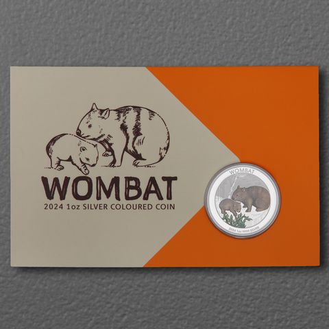 Silbermünze 1oz Australian Wombat 2024 koloriert