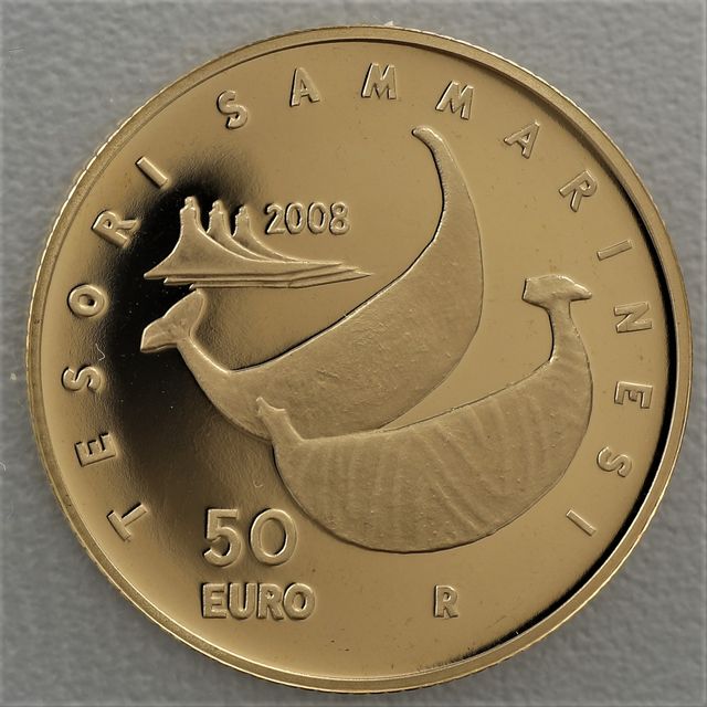 50 Euro Goldmünze San Marino 2008 Funde aus der villanovianischen und römischen Zivilisation