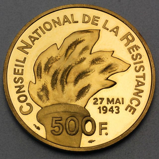Goldmünze 500 Francs Frankreich 1993 - Jean Moulin