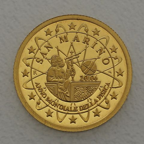 Goldmünze 25 Dollars 1/25oz Liberia 2006 - San Marino Weltjahr der Physik