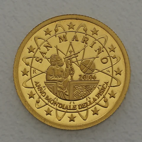 Goldmünze 25 Dollars 1/25oz Liberia 2006 - San Marino Weltjahr der Physik