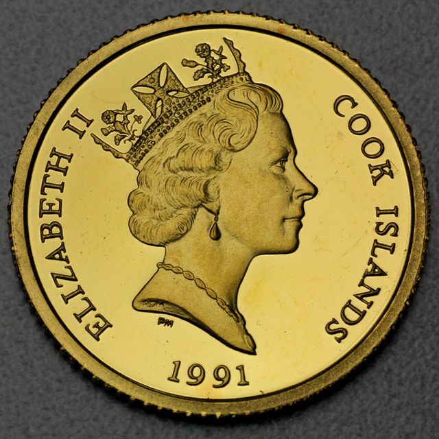 250 Dollar Cook Island Gedenkmünze 1991