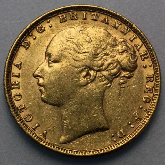 Sovereign Münze Königin Victoria Young Head mit Heiligem Georg Reiter Rückseite
