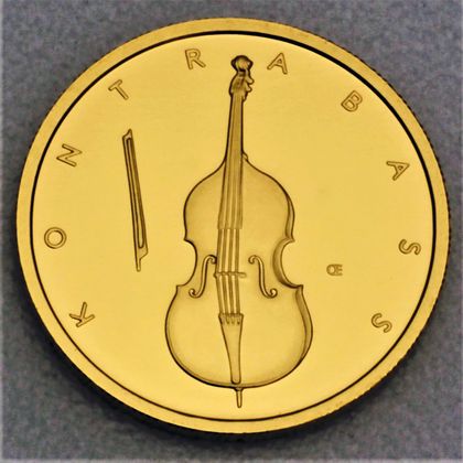 50 Euro Goldmünze "Kontrabass" 2018 der Serie "Musikinstrumente"