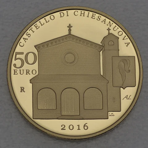 50 Euro Goldmünze San Marino 2016 Castello di Chiesanuova