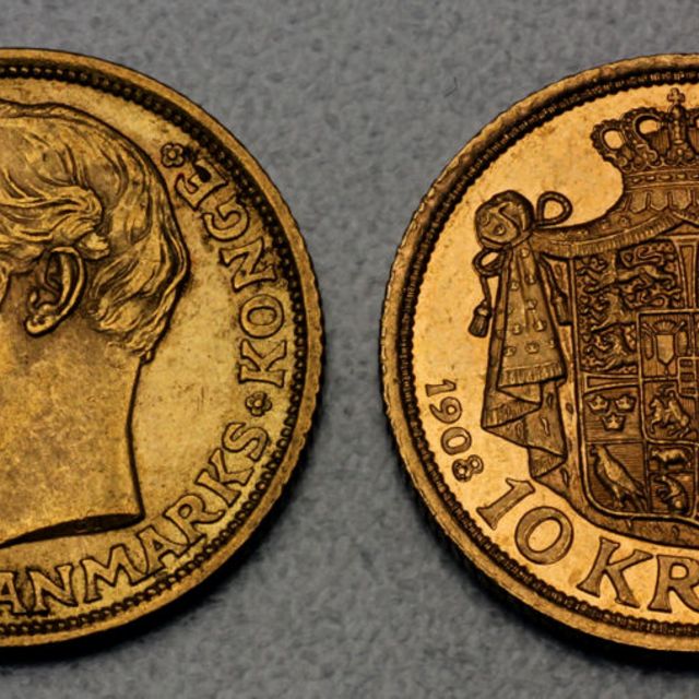 10 Kroner Goldmünze Dänemark Frederik VIII