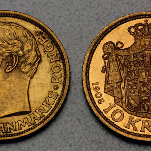 10 Kroner Goldmünze Dänemark Frederik VIII