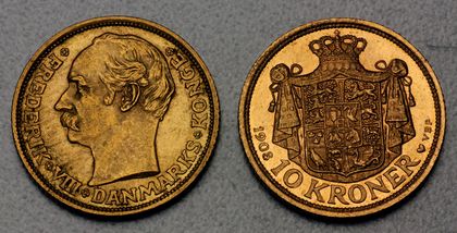 10 Kroner Goldmünze Dänemark Frederik VIII