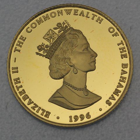 2 Dollar Goldmünze der Bahamas 1996 