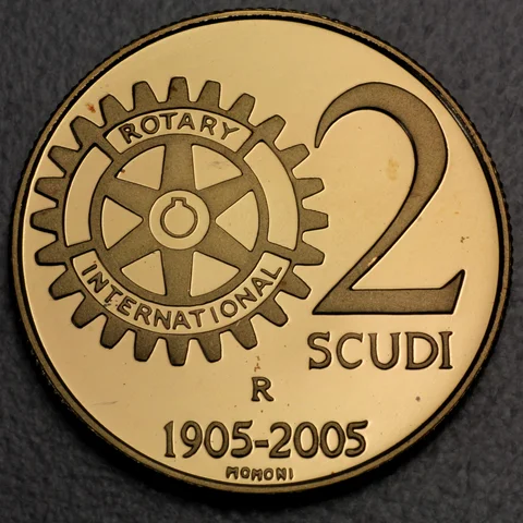 2 Scudi Goldmünze San Marino 2005 - Rotary International