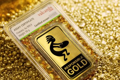 50g Auropelli Goldbarren aus Responsible-Gold im Blister