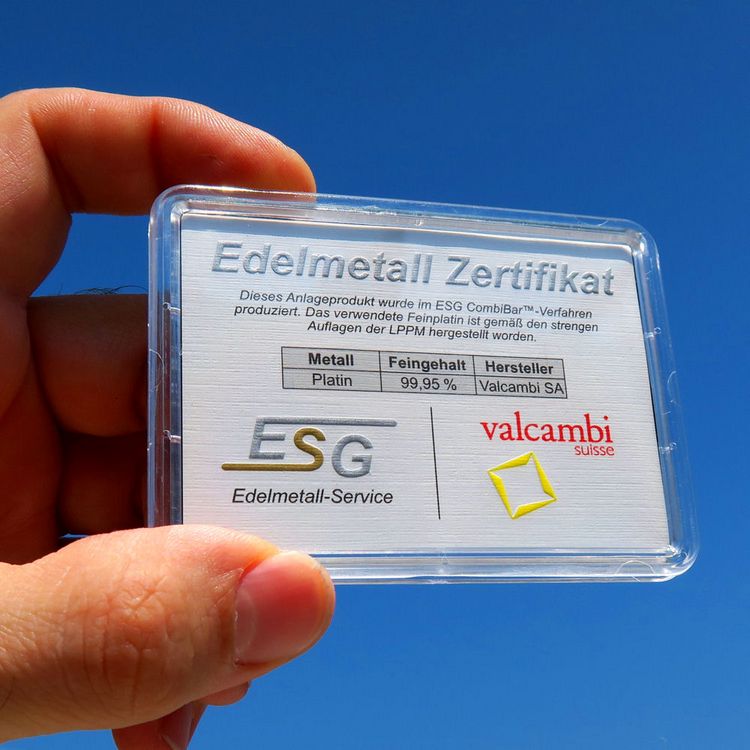 Platin CombiBar™ Zertifikat Platin CombiBar™ Zertifikat