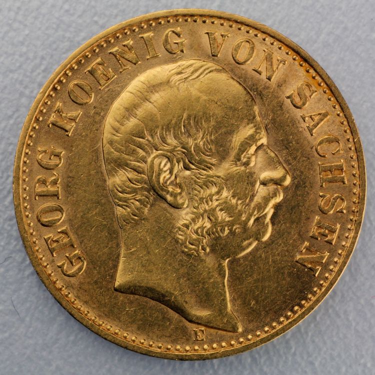 10 Reichsmark Goldmünze Georg - Sachsen - Prägejahre 1903, 1904 Jäger Nr. 265