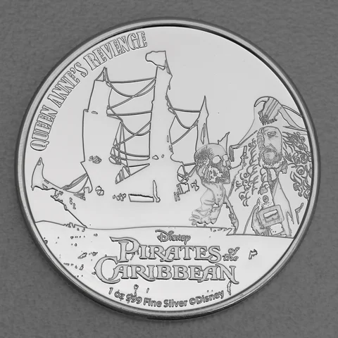 Silbermünze 1oz Niue Pirates of the Caribbean 2022 - Queen Anne's Revenge - Blackbeard