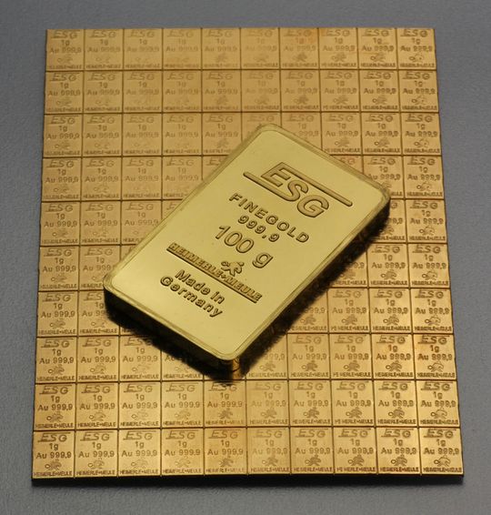 100 x 1g Goldtafel altenativ zu normalen 100g Barren