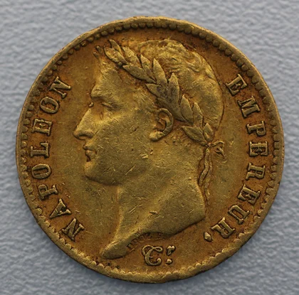 Goldmünze Napoleon I mit Kranz 20 Francs