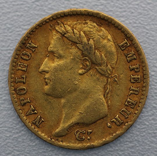 Napoleon I mit Kranz Goldmünze