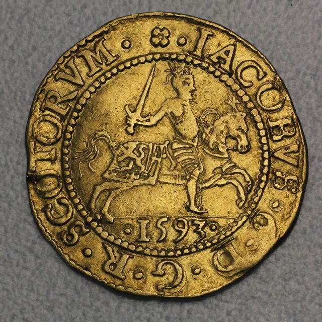 1 Rider / 100 Schilling Goldmünze Schottland 1593