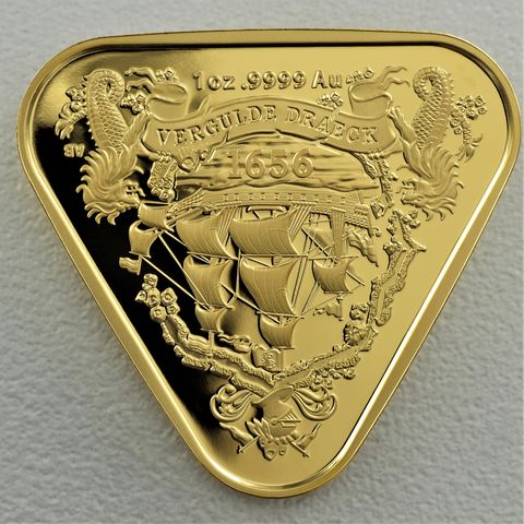 Goldmünze 1oz Triangular Vergulde Draeck 2020 