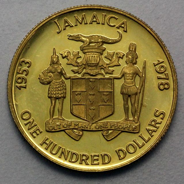 100 Dollar Goldmünze Jamaica 1978