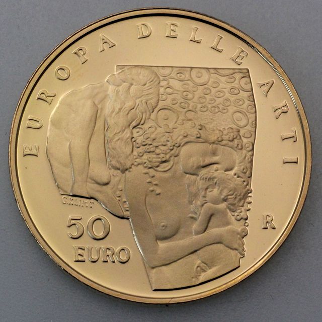 50 Euro Goldmünze Italien 2003 Klimt - Drei Lebensalter einer Frau