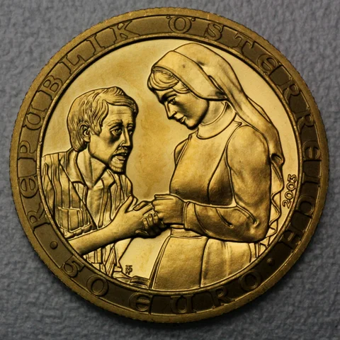 Goldmünze 50 Euro Österreich 2003 - Nächstenliebe - 2000 Jahre Christentum