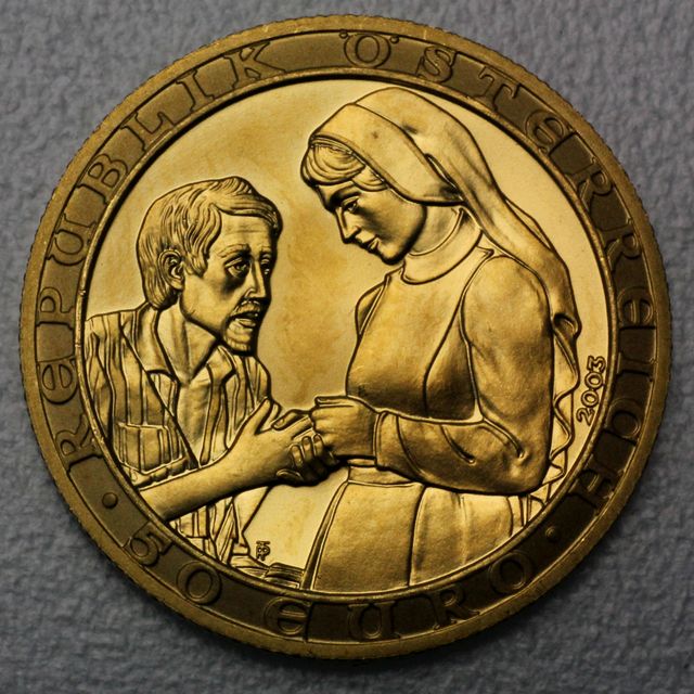 Goldmünze 50 Euro Österreich 2003 - Nächstenliebe - 2000 Jahre Christentum