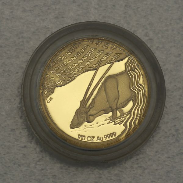 Goldmünze Südafrika Natura Serie Monarchs of Africa 2001 1/10oz Gembsbok