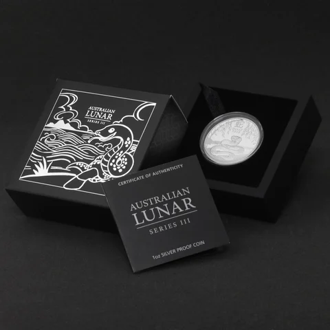 Lunar III, Polierte Platte 1oz Silbermünze, Schlange, 2025