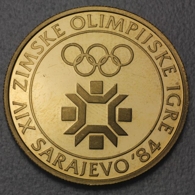 5000 Dinar Goldmünze Jugoslawien 1982 Olympiade Sarajevo 1984
