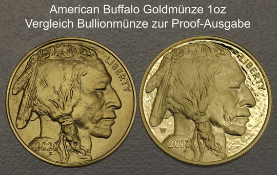Vergleich Goldmünze 1oz in Bullionqualität zur 1oz Proof / Polierte Platte