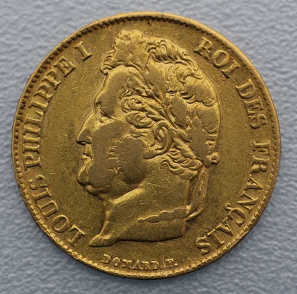 Goldmünze Louis Philippe I mit Kranz 20 Francs