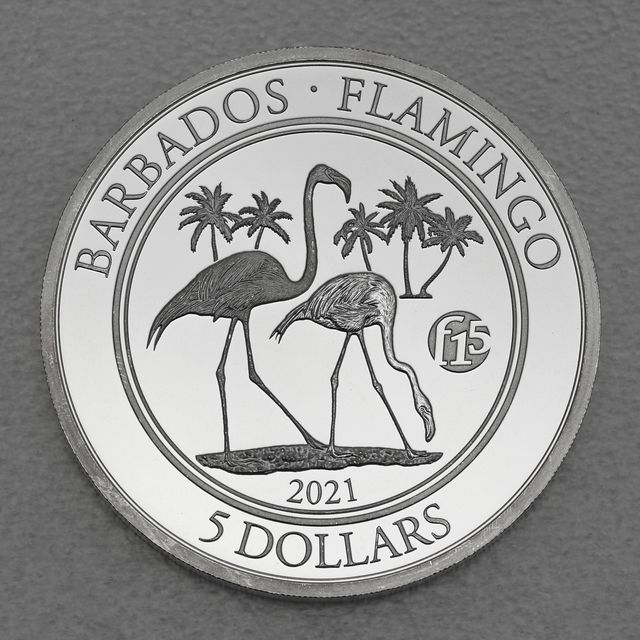 Silbermünze 1oz Barbados Flamingo 2021