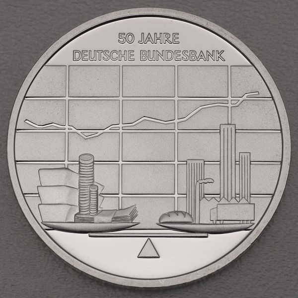 Silbermünze 10 Euro 2007 - 50 Jahre Deutsche Bundesbank