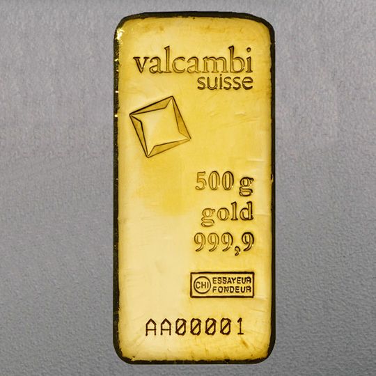 500g Goldbarren Valcambi