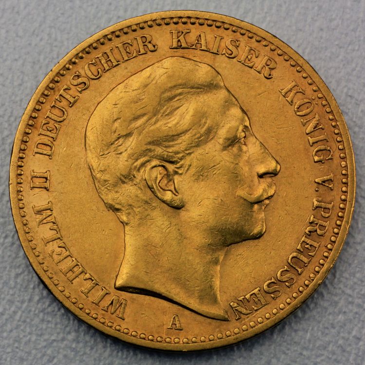 20 Reichsmark Goldmünze Wilhelm II - Preussen