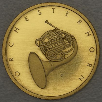 50 Euro Goldmünze "Orchesterhorn" 2020 der Serie "Musikinstrumente"
