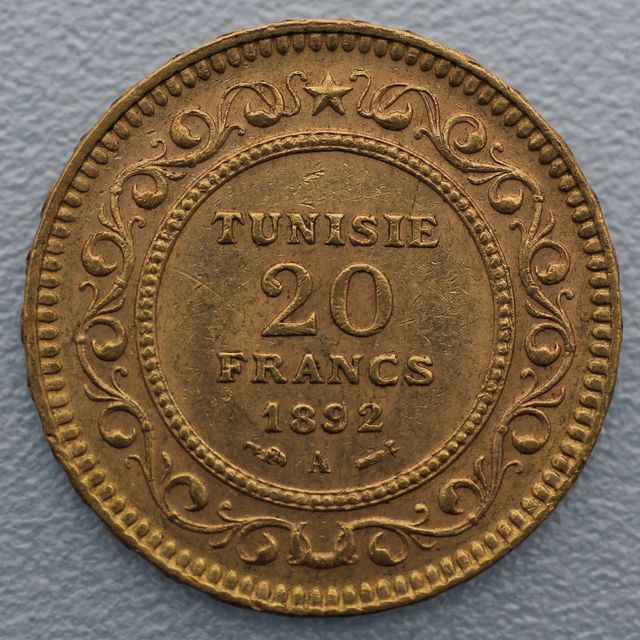 20 Francs Goldmünze Tunesien