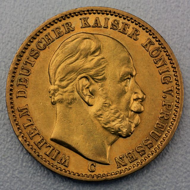 20 Reichsmark Goldmünze Wilhelm I - Preussen - Prägejahre 1871, 1872, 1873 Jäger Nr. 243
