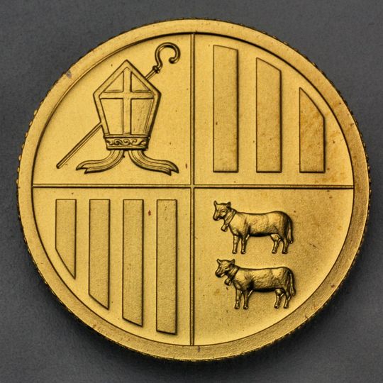 Andorra Goldmünze Eagle Wappen