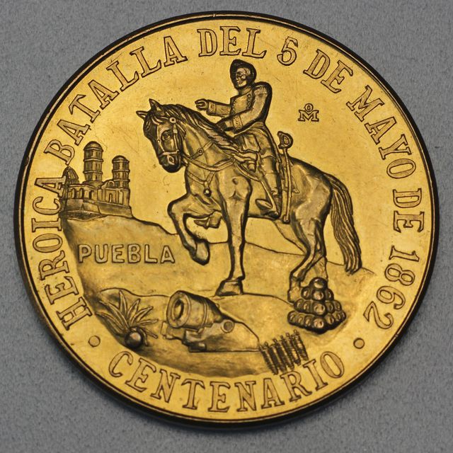 Mexikanische Sonderprägung der Centenaro Goldmünze 1862
