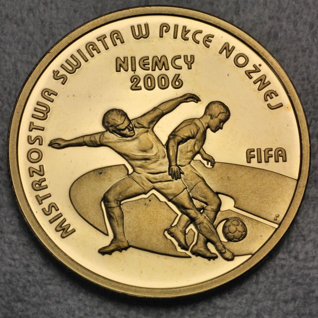 100 Zloty Goldmünze Polen Fussball 2006