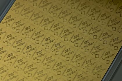 Rückseite der 100 x 1g Goldtafel
